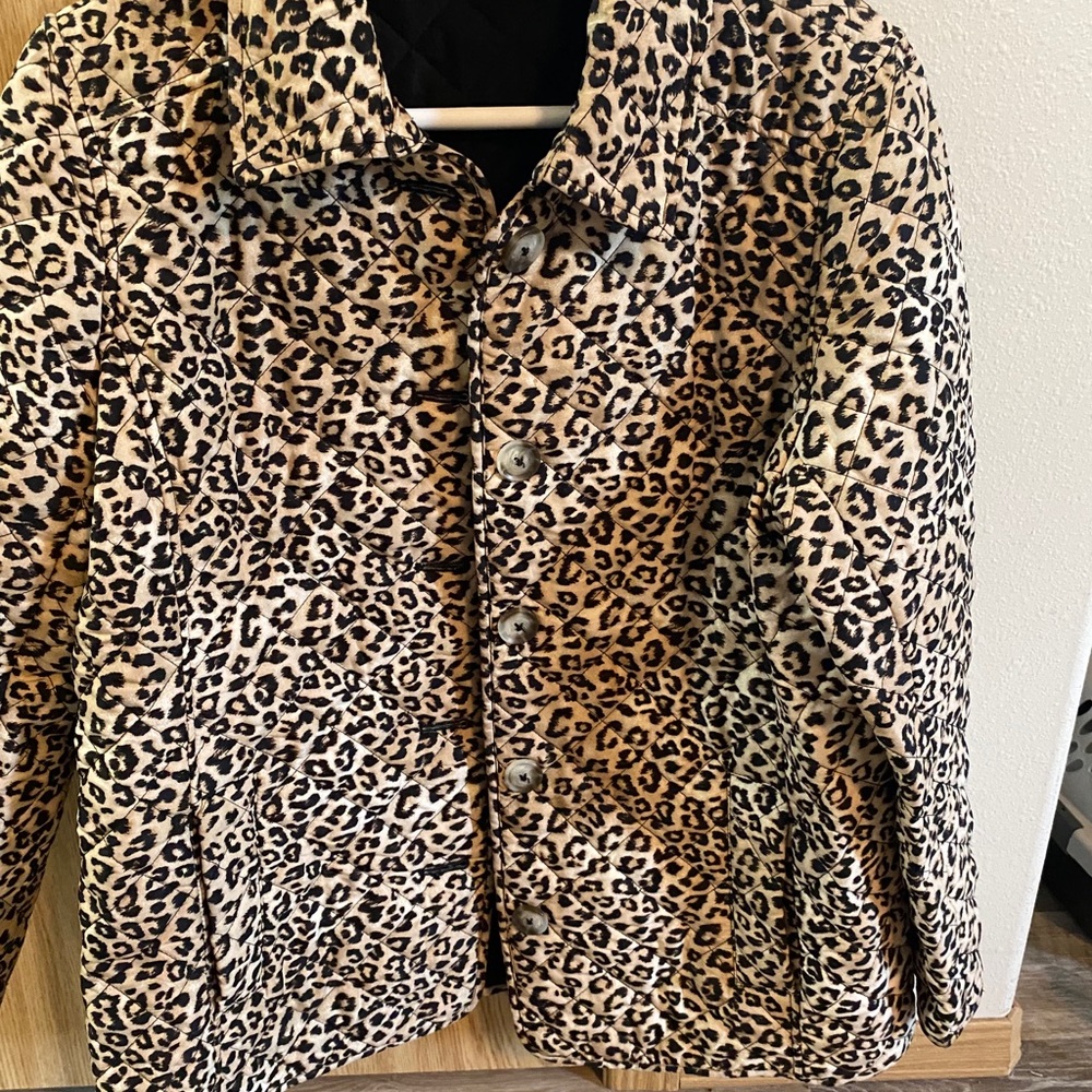 Chico Size 2  leopard Quilted Jacket